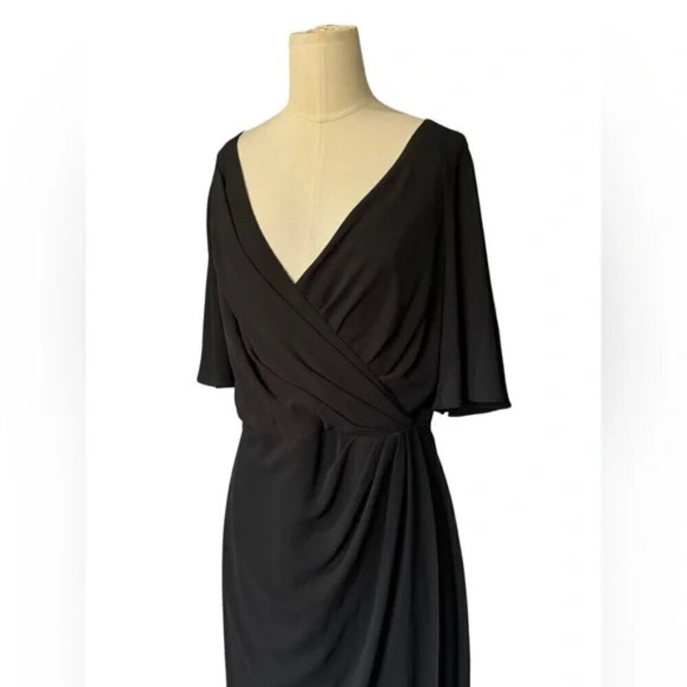 GIGI BLACK WRAP DRESS BY MAGGY LONDON - Picture 6 of 7
